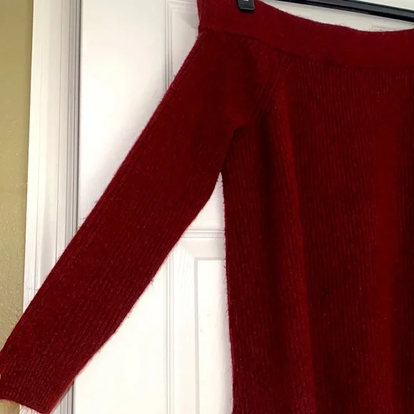 Lane Bryant Off the Shoulder Maroon Sweater - Picture 3 of 6